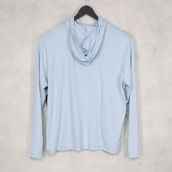 The Men's Store Cotton Slub Hoodie Celestialc Blue Size XL